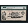 Image 1 : 1862 $5 Radar Raleigh NC Obsolete Note PMG 63