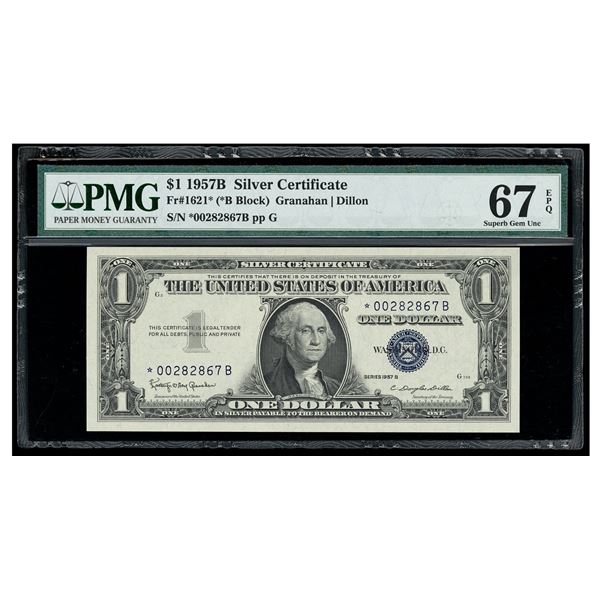 1957B $1 STAR Silver Certificate PMG 67EPQ