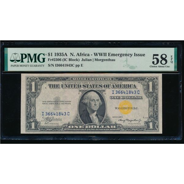 1935A N Africa Silver Certificate PMG 58EPQ