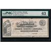 Image 1 : 1862 $5 Raleigh NC Obsolete Note PMG 63
