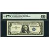 Image 1 : 1957 $1 Fancy Serial Silver Cert PMG 66EPQ