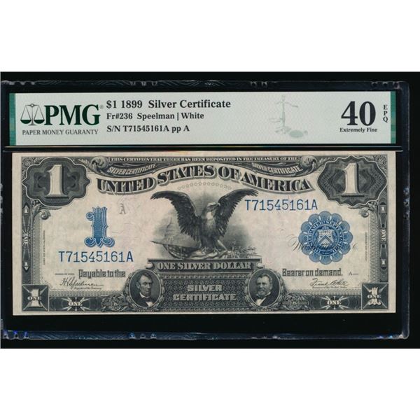 1899 $1 Black Eagle Silver Cert PMG 40EPQ