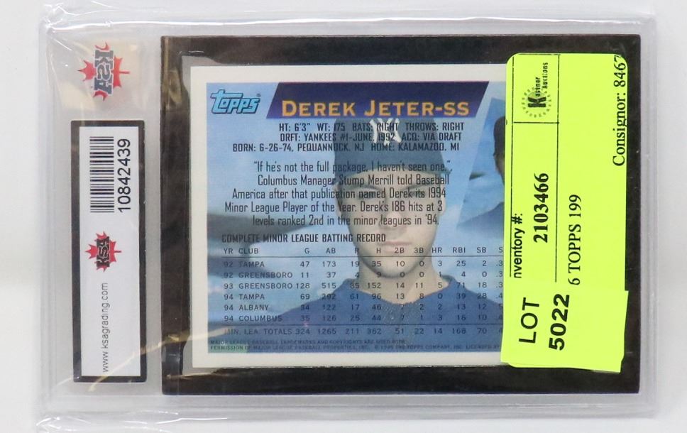 DEREK JETER FUTURE STAR KSA 8 5 DEREK JETER FUTURE STAR KSA 8 5