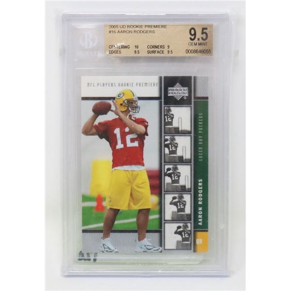 AARON RODGERS ROOKIE PREMIERE BECKETT 9.5