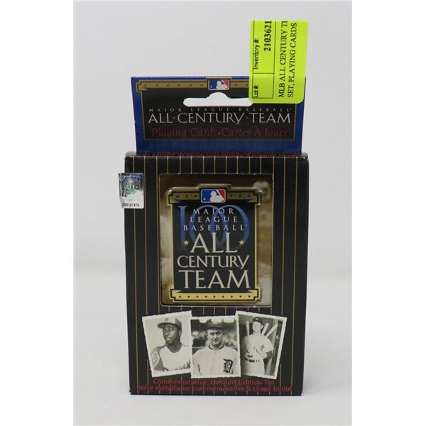MLB ALL CENTURY TEAM, SEALED SET, PLAYING CARDS IN