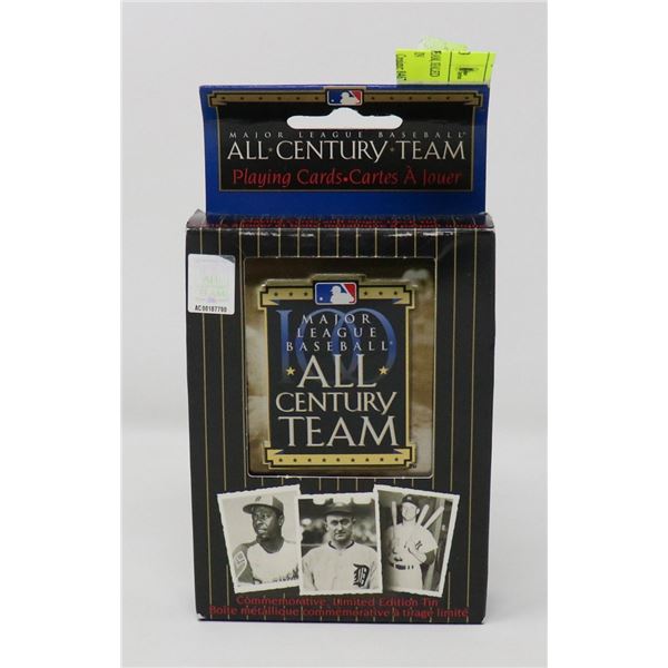 MLB ALL CENTURY TEAM, SEALED SET, PLAYING CARDS IN