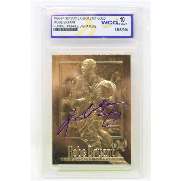 KOBE BRYANT 23KT GOLD ROOKIE W/PURPLE SIGNATURE  WCG 10