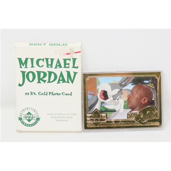 MICHAEL JORDAN SPACE JAM 22KT GOLD PHOTO CARD