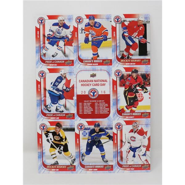 2016 CANADIAN NATIONAL HOCKEY CARD DAY SHEET