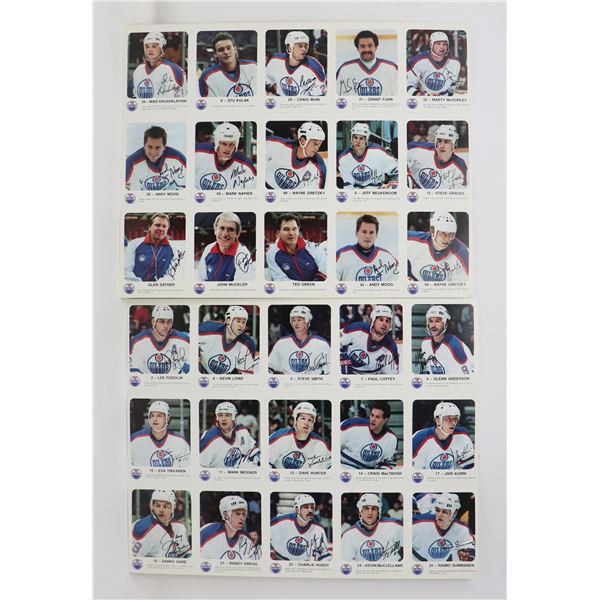 1986-1987 RED ROOSTER OILERS RARE UNCUT SHEETS SET