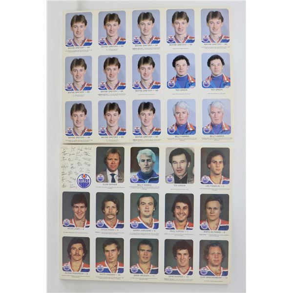 1981-1982 RED ROOSTER OILERS RARE UNCUT SHEETS