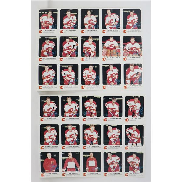 1986-1987 RED ROOSTER CALGARY FLAMES UNCUT SET