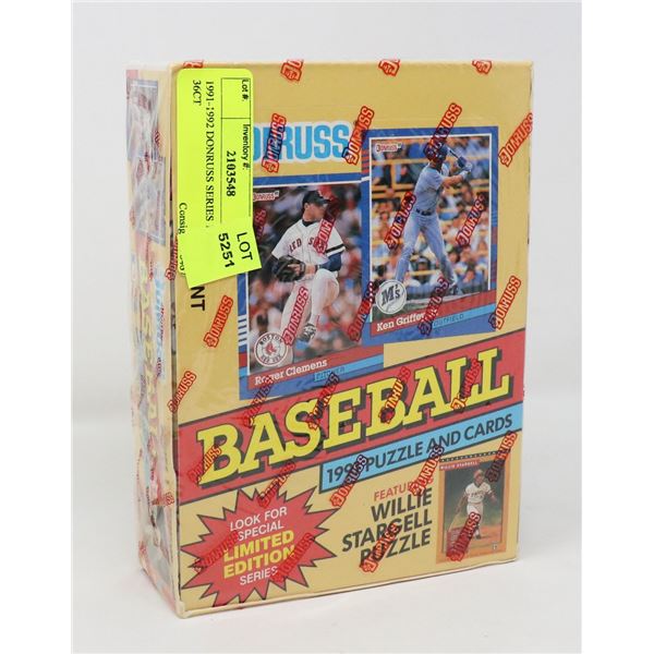 1991-1992 DONRUSS SERIES 1 PACKS 36CT