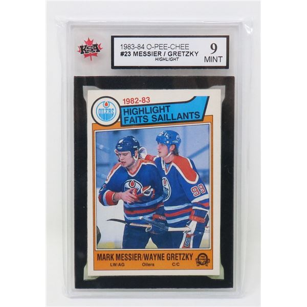 WAYNE GRETZKY VINTAGE 80'S MARK MESSIER HIGHLIGHT  KSA 9