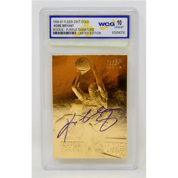 WCG GRADED 10 MINT 23KT GOLD KOBE BRYANT