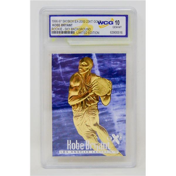 WCG GRADED 10 MINT 23KT GOLD KOBE BRYANT