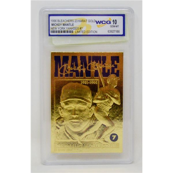 WCG GRADED 10 MINT 23KT GOLD MICKEY MANTLE