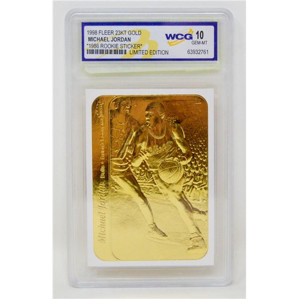 WCG GRADED 10 MINT 23KT GOLD MICHAEL JORDAN