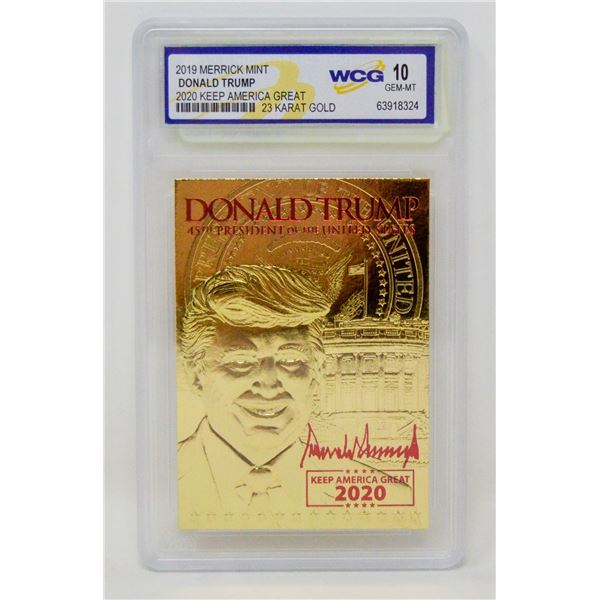 WCG GRADED 10 MINT 23KT GOLD DONALD TRUMP