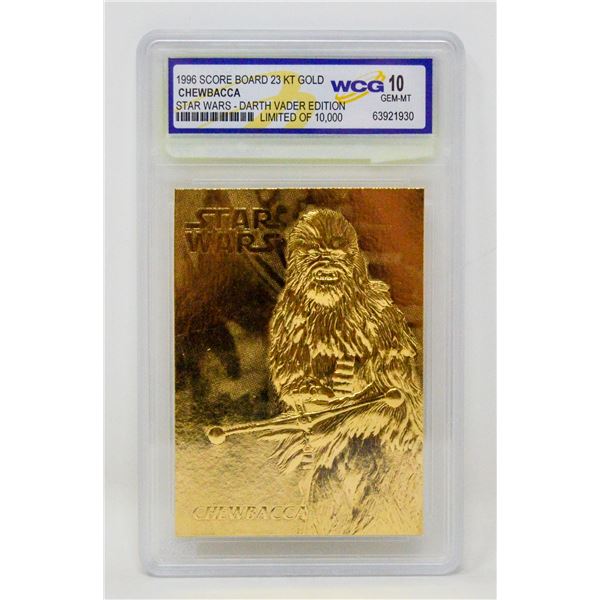 WCG GRADED 10 MINT 23KT GOLD STAR WARS CHEWBACCA
