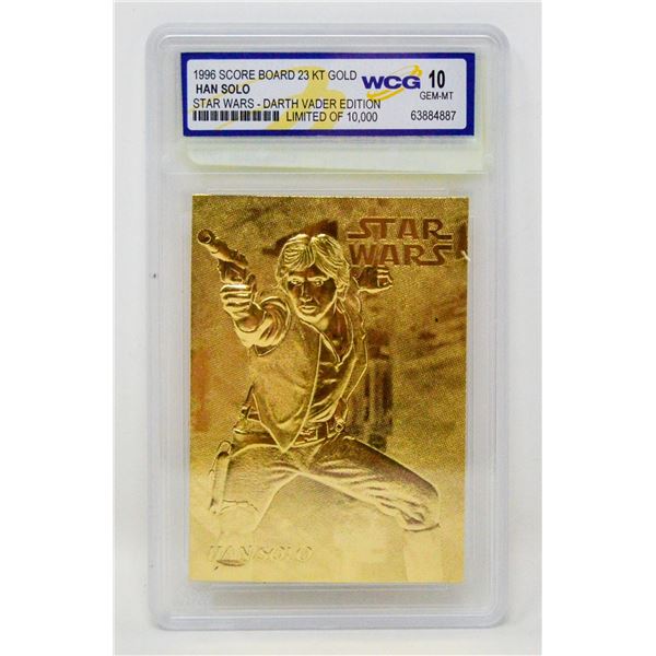 WCG GRADED 10 MINT 23KT GOLD STAR WARS HAN SOLO