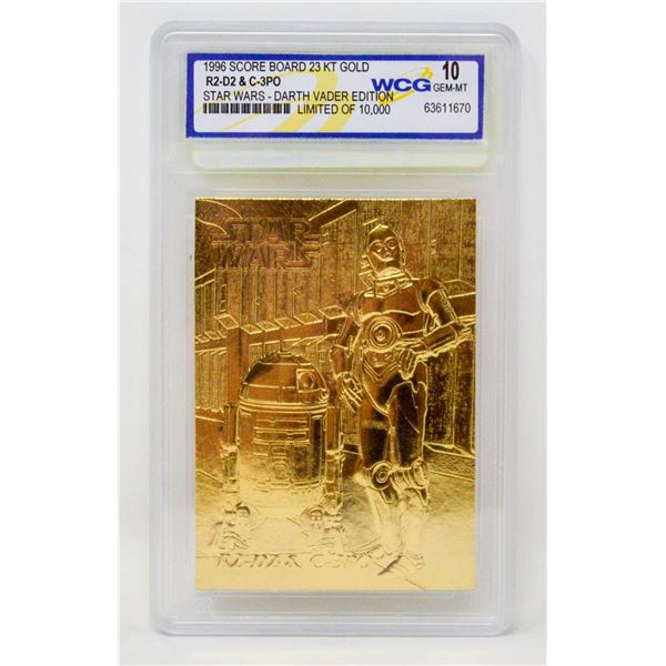 WCG GRADED 10 MINT 23KT GOLD STAR WARS R2-D2 C3PO