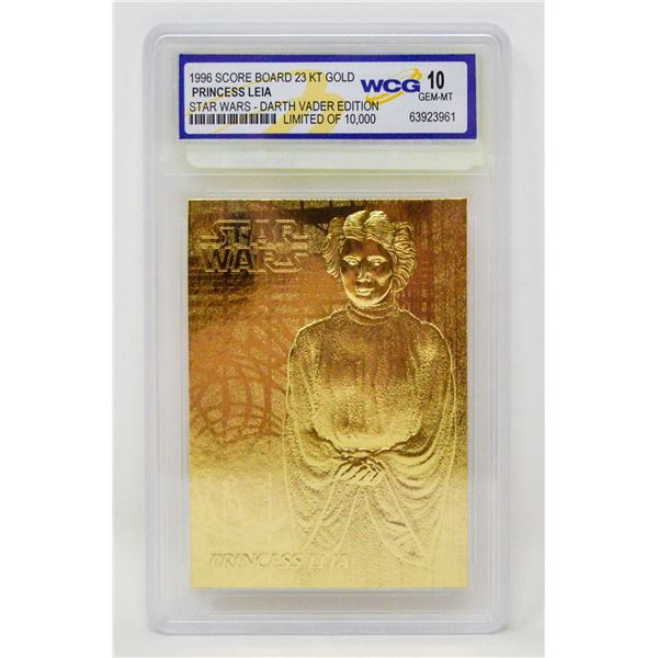 WCG GRADED 10 MINT 23KT GOLD STAR WARS LEIA