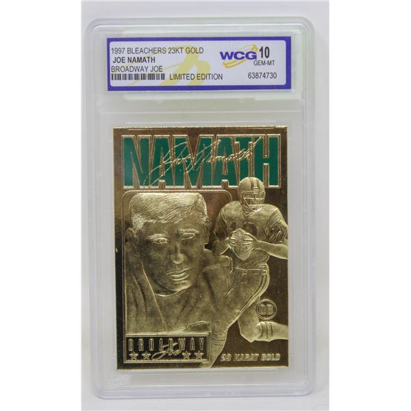 WCG GRADED 10 MINT 23KT GOLD JOE NAMATH