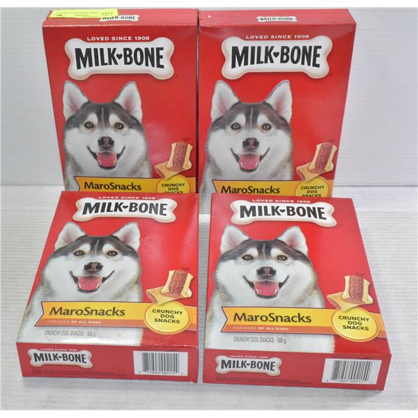 LOT OF 4 MILK-BONE DOG TREATS