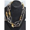 Image 1 : LARGE 34" SILVER AND GOLD TONE LADIES NECKLACE