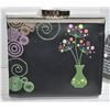 Image 1 : BLACK FLOWER VASE CHANGE PURSE BY SHAGWEAR CANADA