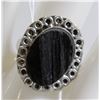 Image 1 : #63-NATURAL BLACK TOURMALINE RING SIZE 6