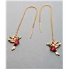 Image 1 : 5) GOLD TONE WITH RED CRYSTAL HUMMINGBIRD