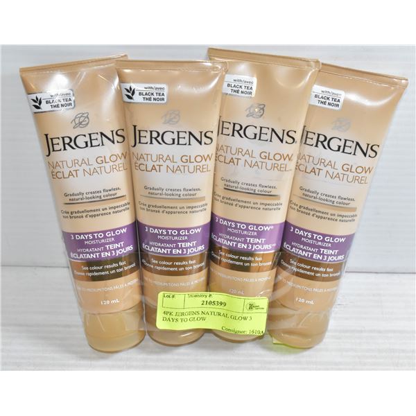 4PK JERGENS NATURAL GLOW 3 DAYS TO GLOW