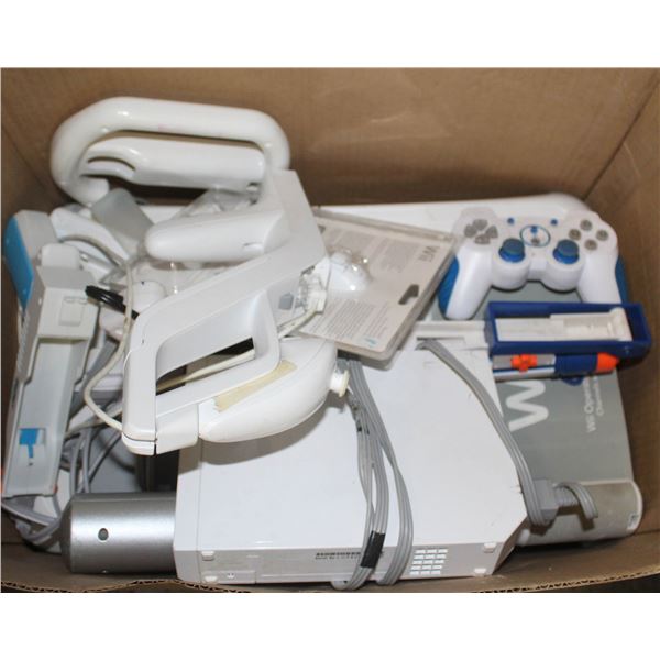 BOX OF WII ACCESSORIES FROM STORAGE UNIT UNTESTED