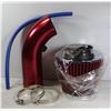 Image 1 : RED ANODIZED COLD AIR INTAKE KIT - UNIVERSAL