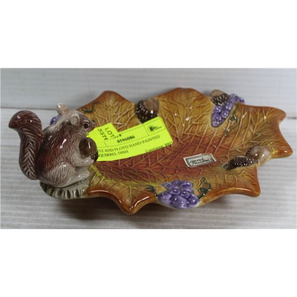 FITZ AND FLOYD HAND PAINTED SQUIRREL DISH