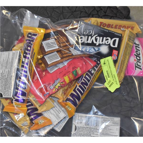 BAG OF 24 ASSORTED CHOCOLATE BARS & CANDY