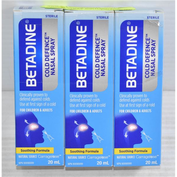 3PK BETADINE COLD DEFENCE NASAL SPRAY SOOTHING FOR