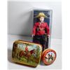 Image 1 : MOUNTIE DOLL WITH 2 TINS