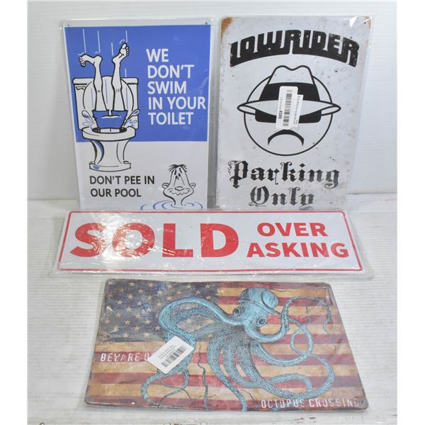 NEW ASSORTED METAL SIGNS