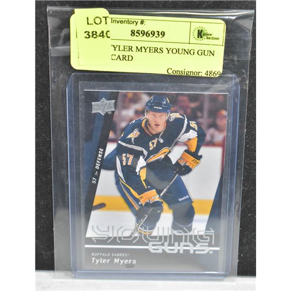 2009-10 TYLER MYERS YOUNG GUN ROOKIE CARD