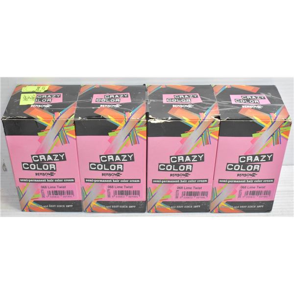 LOT OF 4 SEMI-PERMANENT HAIR COLOR CREAM LIME