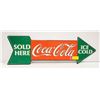 METAL COCA-COLA ARROW SIGN - SOLD HERE - ICE COLD