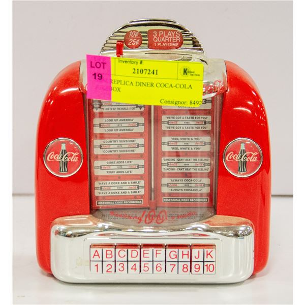 MINI REPLICA DINER COCA-COLA JUKEBOX