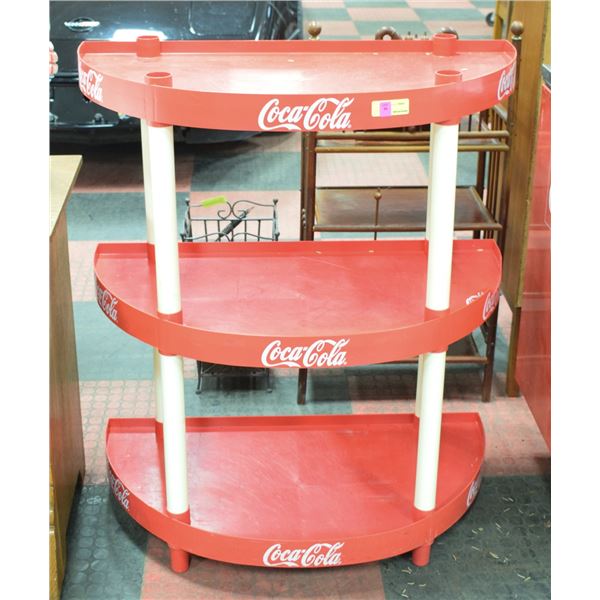 COCA COLA HALF MOON SHELF - HAS DAMAGE