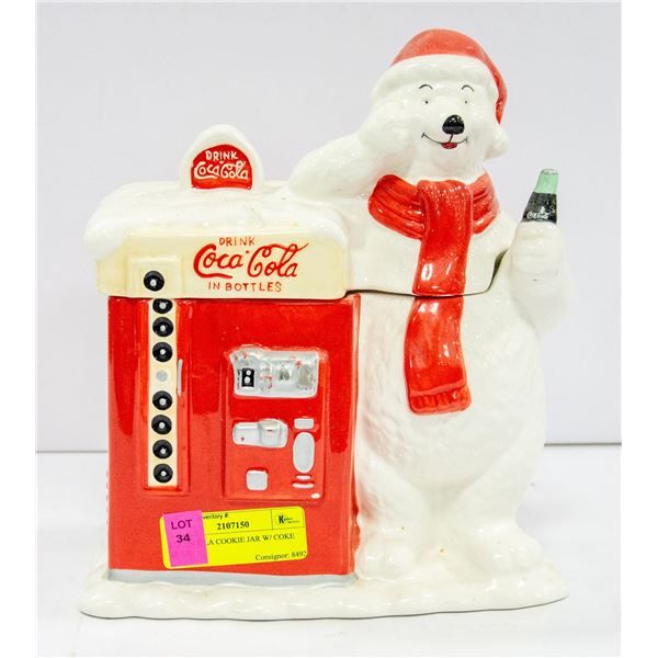 COCA-COLA COOKIE JAR W/ COKE BEAR