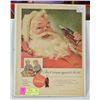 Image 1 : COCA-COLA SANTA PRINT UNDER GLASS - MACLEANS