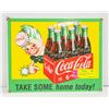 Image 1 : COCA-COLA PAINTED METAL SIGN - 1990 REPRODUCTION