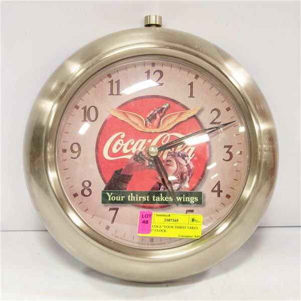 COCA-COLA  YOUR THIRST TAKES WINGS  CLOCK